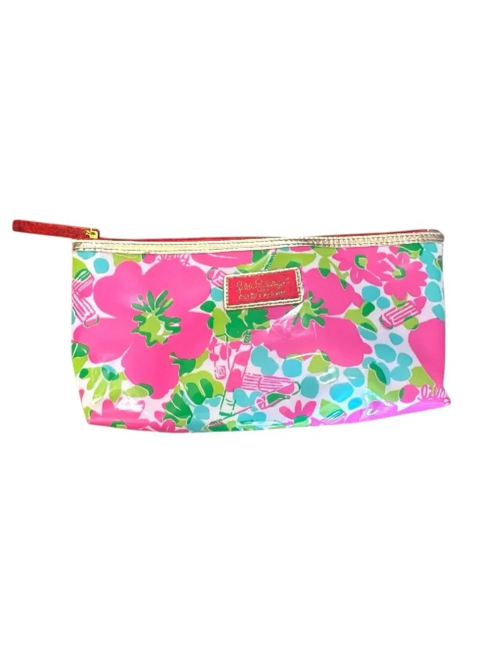 LILLY PULITZER X ESTEE LAUDER Pink Green Floral Lipstick Mascara Print Makeup Zi
